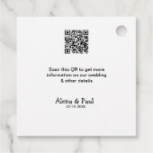QRコード Save Our Date 写真 名前 日付 黒 白 フェイバータグ (裏面)
