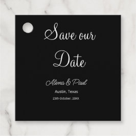 QRコード Save Our Date 写真 名前 日付 黒 白 フェイバータグ