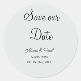 QRコード Save Our Date 追加 フォトネーム 日付 黒 白 ラウンドシール