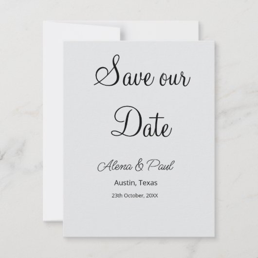 QRコード Save Our Date 追加 フォト名 日付 白黒 セーブザデート (正面)