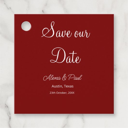 QRコード Save Our Date 追加 フォト名 日付 白黒 フェイバータグ (正面)