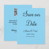 QRコード Save Our Date 追加 フォト名 日付 黒 白 セーブザデート (正面/裏面)