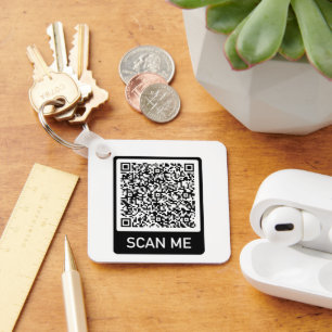QRコード – Scan Meプロフェッショナルパーソナライズされたモダン キーホルダー