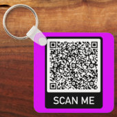 QRコード – Scan Me パーソナライズされた Keychain キーホルダー (正面)