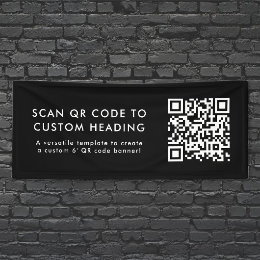 QRコード | Scan Me モダン Black 6スタイリッシュ' カスタム 横断幕