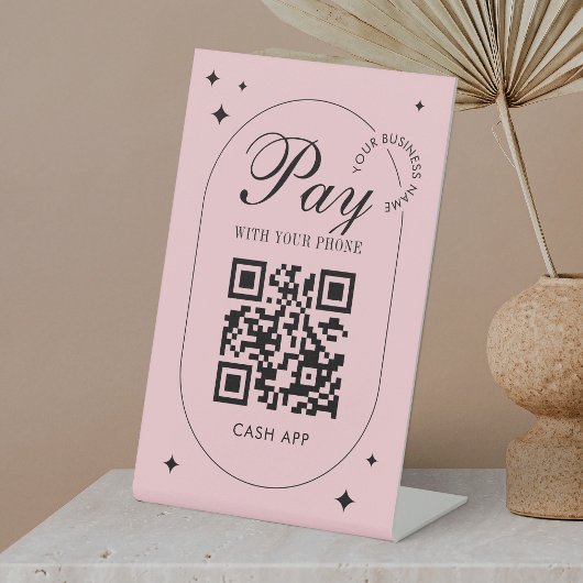 QRコード Venmo 支払い 可愛い ピンク スキャンして支払う 台座サイン