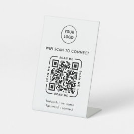 QRコード Wi-Fi | ビジネス ロゴ スキャンで接続 台座サイン