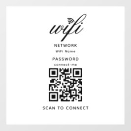 QRコード WiFi インターネットパスワード 白い窓用シール ウィンドウサイン