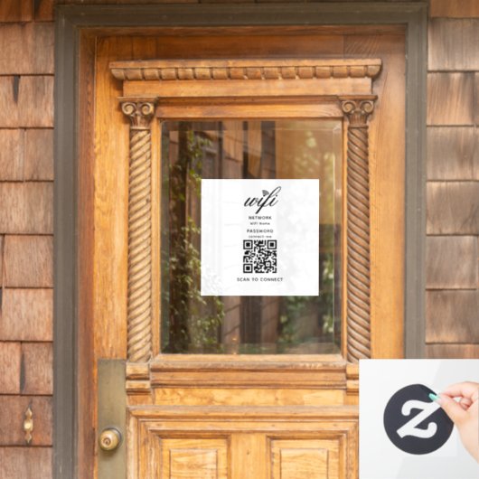 QRコード WiFi インターネットパスワード 白い窓用シール ウィンドウサイン (ホームデコレーション)