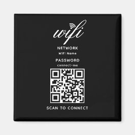 QRコード WiFi インターネット パスワード ブラックマグネット マグネット