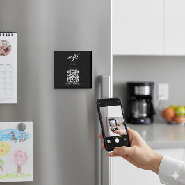QRコード WiFi インターネット パスワード ブラックマグネット マグネット