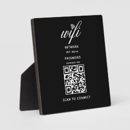 QRコード WiFi インターネット パスワード ブラック プレート フォトプラーク