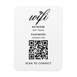 QRコード WiFi インターネット パスワード ホワイト フレキシブル マグネット