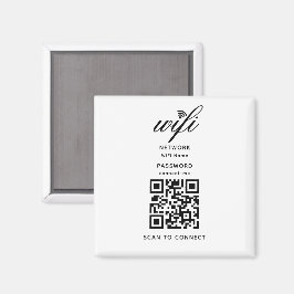 QRコード WiFi インターネット パスワード ホワイト マグネット