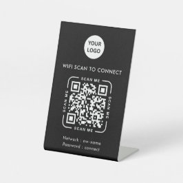 QRコード WiFi | ビジネスロゴ スキャンで接続 台座サイン