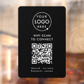 QRコード WiFi | 黒のビジネス ロゴをスキャンして接続する ウィンドウサイン (シート2)