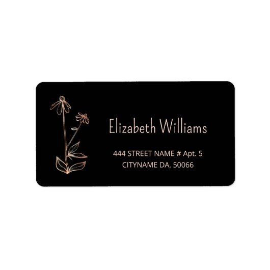 QRコード | Wildflower Copper Blackミニマリスト ラベル (正面)