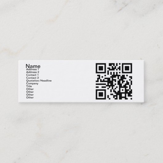 QRコード – Yes、私独身の! スキニー名刺 (正面)