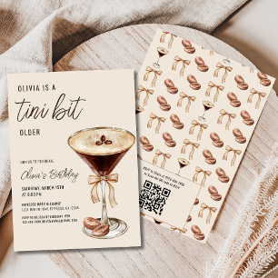 QRコードA Tiniビット古いEspresso Martini誕生日 招待状