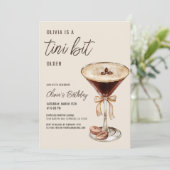 QRコードA Tiniビット古いEspresso Martini誕生日 招待状 (スタンド正面)