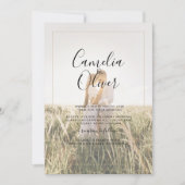 QRコードAll-in-1 Terracotta素朴金ゴールド結婚 招待状 (正面)