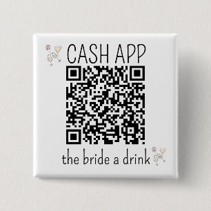 QRコードCASH APP花嫁Aドリンクバチェロレッテ 缶バッジ