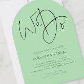 QRコードCeladon Greenのアーチを結婚スクリプト化 招待状