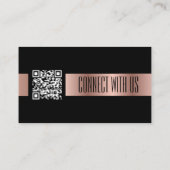 QRコードConnect With Usソーシャルメディアバラ金ゴールド 名刺 (裏面)