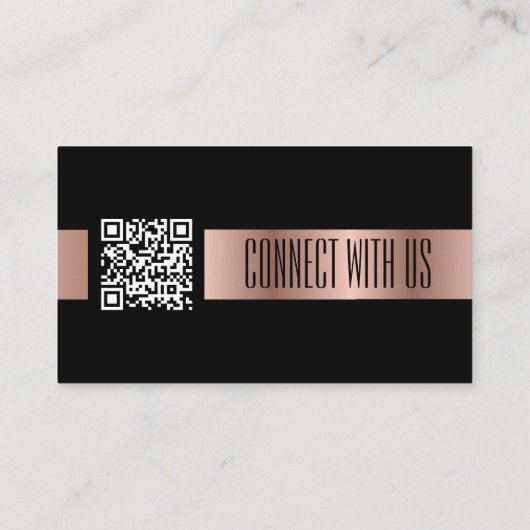 QRコードConnect With Usソーシャルメディアバラ金ゴールド 名刺 (裏面)