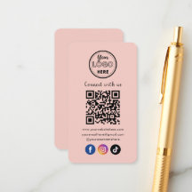 QRコードConnect With UsトレンディーSocial Media Pink
