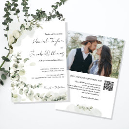 QRコードeucalyptus写真結婚ズ 招待状