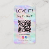 QrコードFacebook Instagram虹色オパールスタイリッシュ 名刺 (正面)