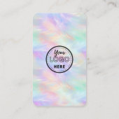 QrコードFacebook Instagram虹色オパールスタイリッシュ 名刺 (裏面)