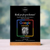 QrコードGoogleレビューBusiness Logo アクリルサイン (ニュートラル)