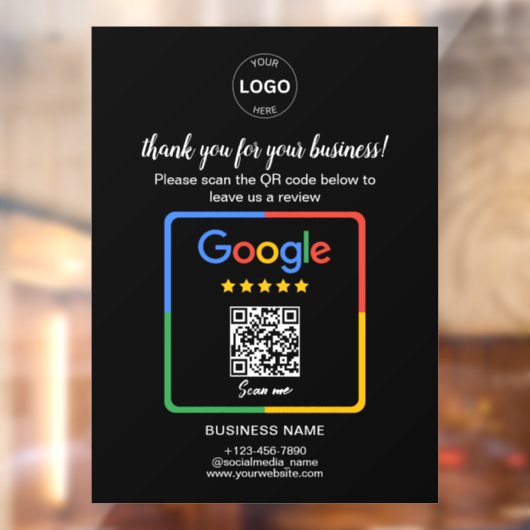 QrコードGoogleレビューBusiness Logo ウィンドウサイン (シート2)