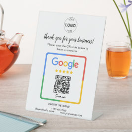 QrコードGoogleレビューBusiness Logo 台座サイン
