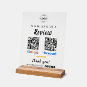 QrコードGoogleレビューFacebookビジネスレビュー アクリルサイン (傾斜)