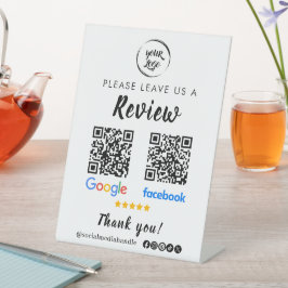 QrコードGoogleレビューFacebookビジネスレビュー 台座サイン