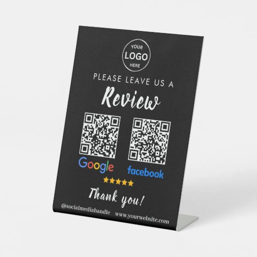 QrコードGoogleレビューFacebookビジネスレビューPe 台座サイン (正面)