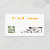 QRコードGroovy金ゴールドブラウンアーミーグリーンスクイグレス 名刺 (裏面)