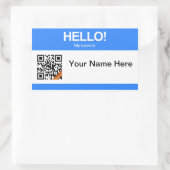QRコードHelloステッカー 長方形シール (バッグ)
