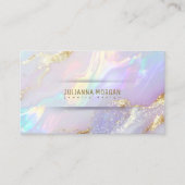 QRコードID1147を持つシックなオパール抽象芸術 名刺 (正面)