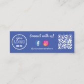 QrコードInstagramのFacebookロゴで接続 スキニー名刺 (正面)