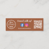 QrコードInstagramのFacebookロゴで接続 スキニー名刺 (正面)
