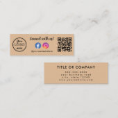 QrコードInstagramのFacebookロゴで接続 スキニー名刺 (正面/裏面)