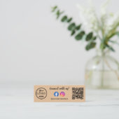 QrコードInstagramのFacebookロゴで接続 スキニー名刺 (スタンド正面)
