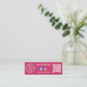 QrコードInstagramのFacebookロゴで接続 スキニー名刺 (スタンド正面)