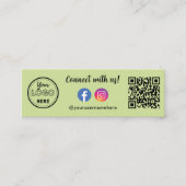 QrコードInstagramのFacebookロゴで接続 スキニー名刺 (正面)