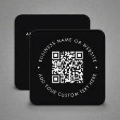 QRコードlプロフェッショナルブラック&ホワイトマーケティング スクエア名刺