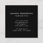 QRコードlプロフェッショナルブラック&ホワイトマーケティング スクエア名刺 (裏面)